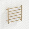 G#1(Gold) 620X600X120Mm Round Brushed Gold Electric Heated Towel Rack 6 Bars Stainless Steel Rails