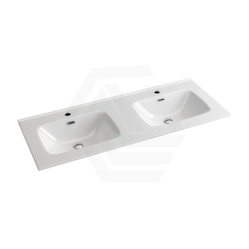 1210X465X170Mm Ceramic Top For Bathroom Vanity Sleek High Gloss Square Double Bowls 2 Tap Holes