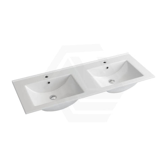 1210X465X175Mm Ceramic Top For Bathroom Vanity Double Bowls Gloss White Tops