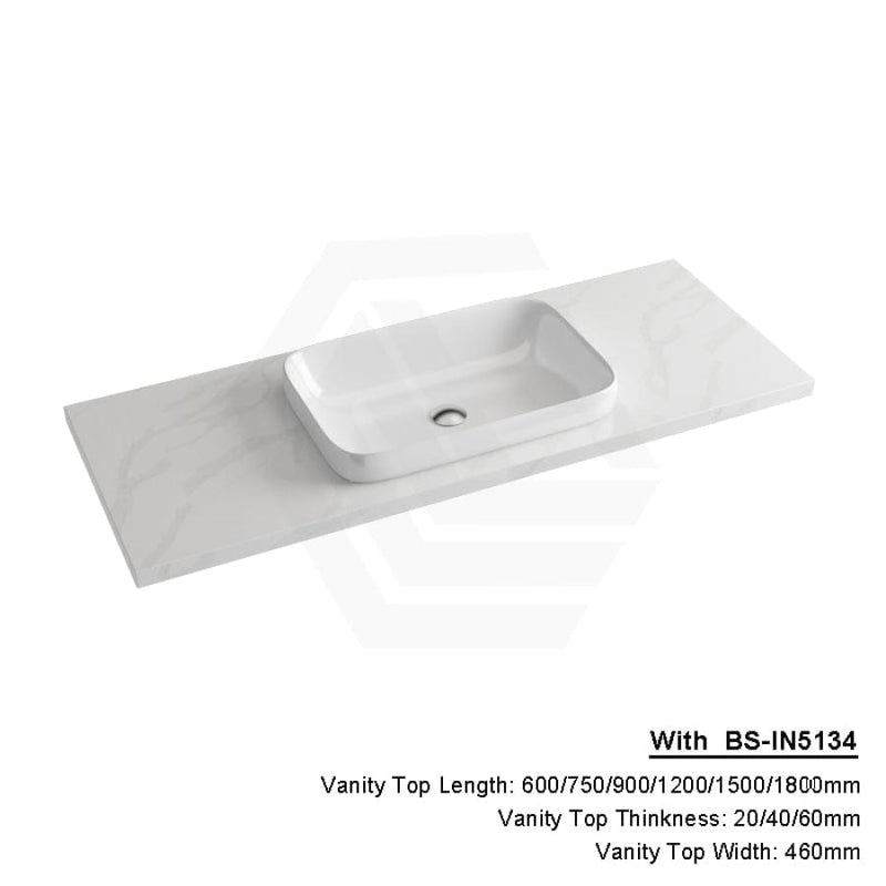 20/40/60mm Dolce Tree Stone Top Calacatta Quartz with Inset Basin 600-1800mm