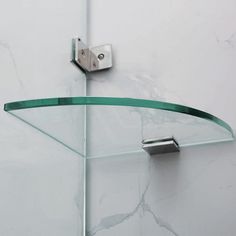 940-1425Mm Frameless Wall To Shower Screen Door Hung With Fix Panel In Chrome Fittings 10Mm Glass