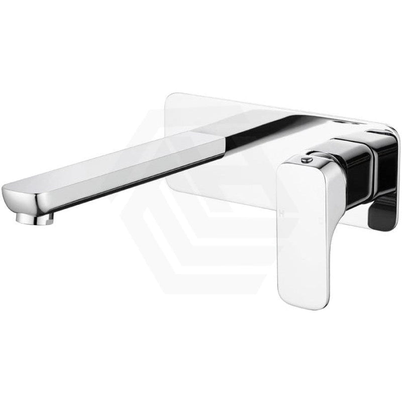 Eden Chrome Soft Square Brass Wall Mounted Mixer With Spout For Bathtub And Basin