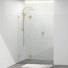 Tempered Glass Frameless Shower Screen Hinges Door Panel 685-995mm Brushed Gold