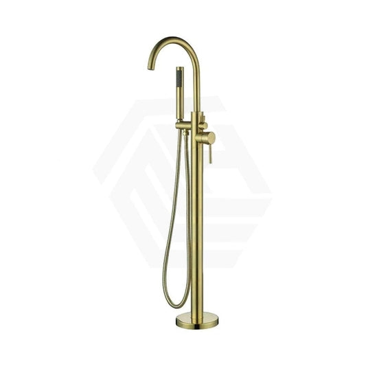 G#4(Gold) Otus Free Standing Bath Mixer With Hand Shower Brass Brushed Gold Round Floor Mounted