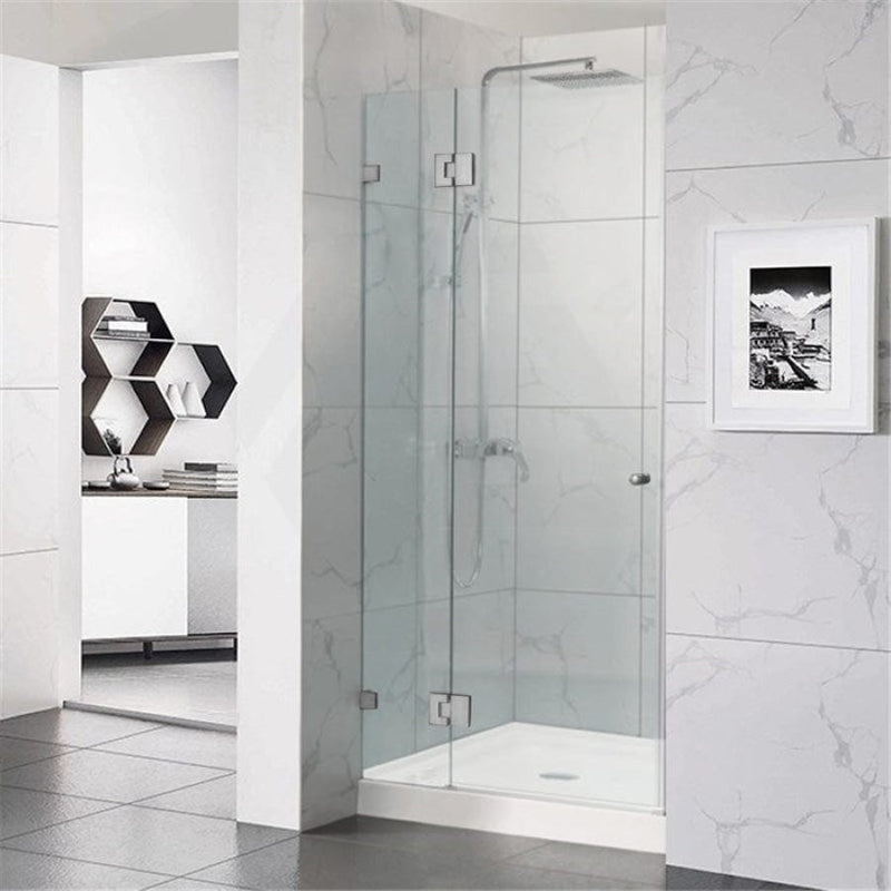 685-995Mm Wall To Shower Screen Hinge And Door Panel Brushed Nickel Fittings Frameless 10Mm Glass